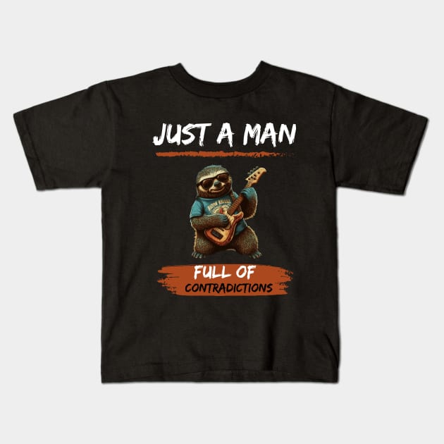 Just A Man Full Of Contradictions Kids T-Shirt by Starry Street